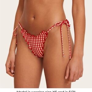 Parke Target Red Gingham Tie-Side Ruffle Bikini Bottoms